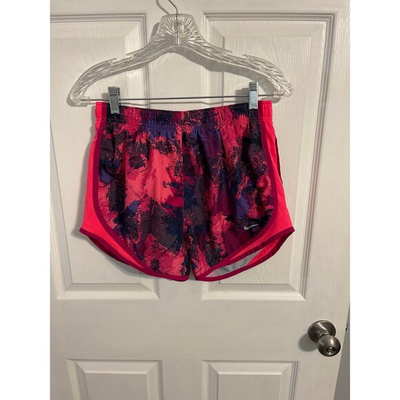 Nike Dri-Fit Pink Splatter Tempo Running Shorts Size M - Picture 1 of 6